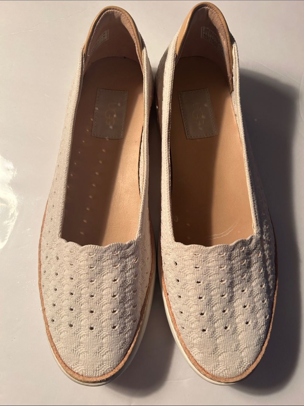 UGG Women’s Beige Slip-On Casual Loafers